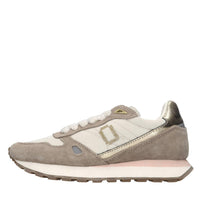 Sneakers in pelle e tessuto 