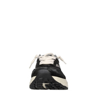 Sneakers in pelle e tessuto 