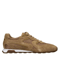 Sneakers in camoscio e tessuto 