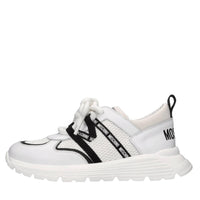 Sneakers in pelle e tessuto 