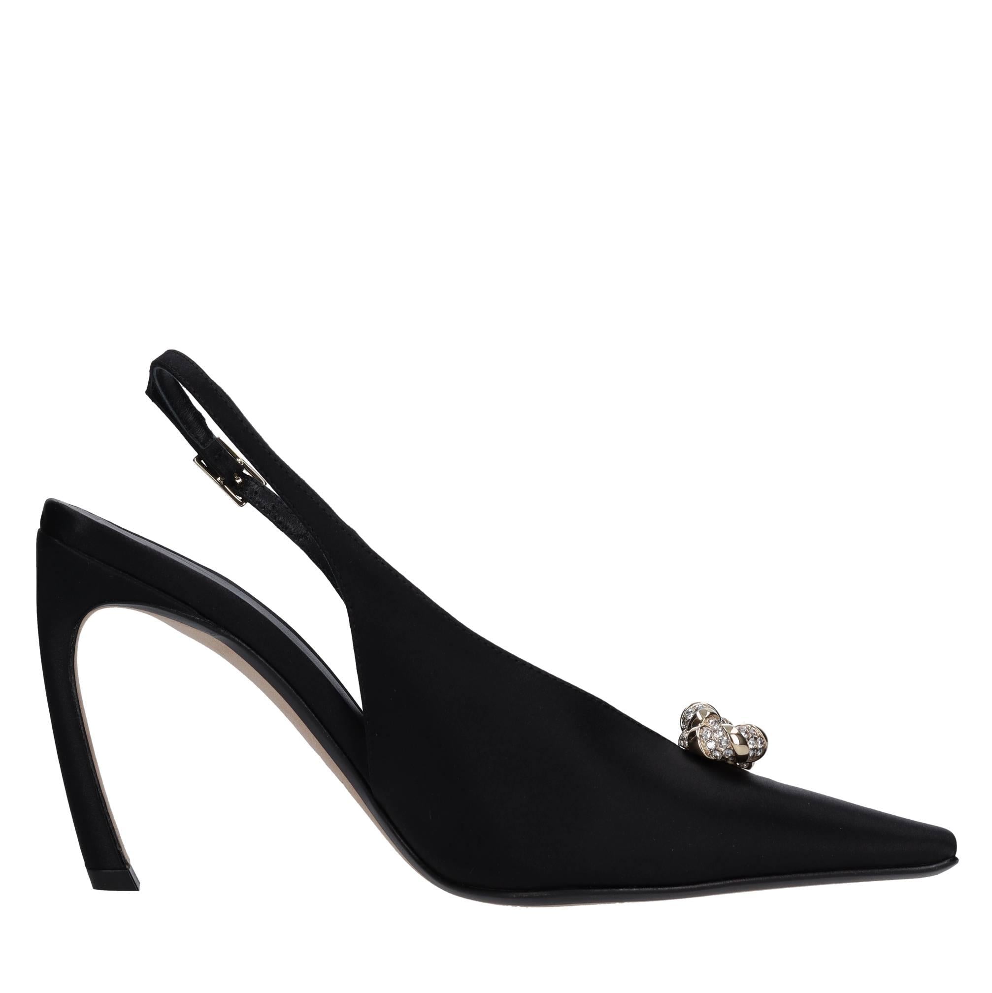 Décolleté slingback in raso 