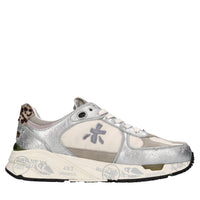 Sneakers in pelle e tessuto 