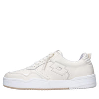Sneakers in pelle e tessuto 