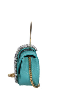 Borsa mini brigitte python in pelle 