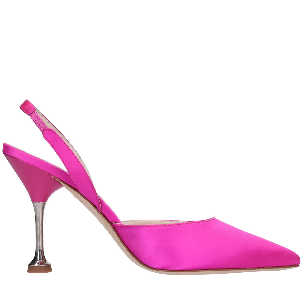 Décolleté slingback in raso 