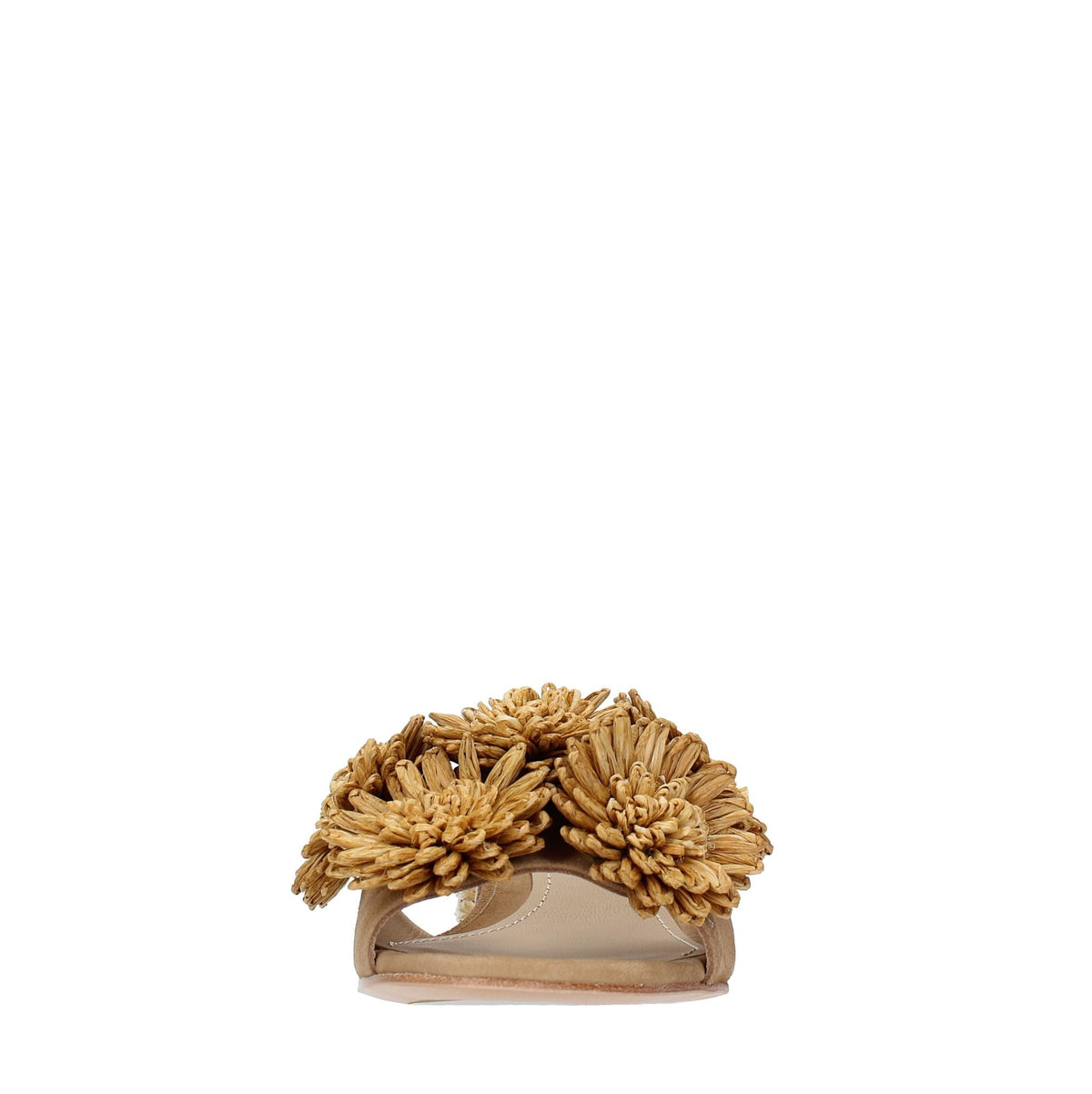 Mules modello FIORE in pelle e rafia 