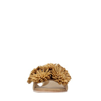 Mules modello FIORE in pelle e rafia 