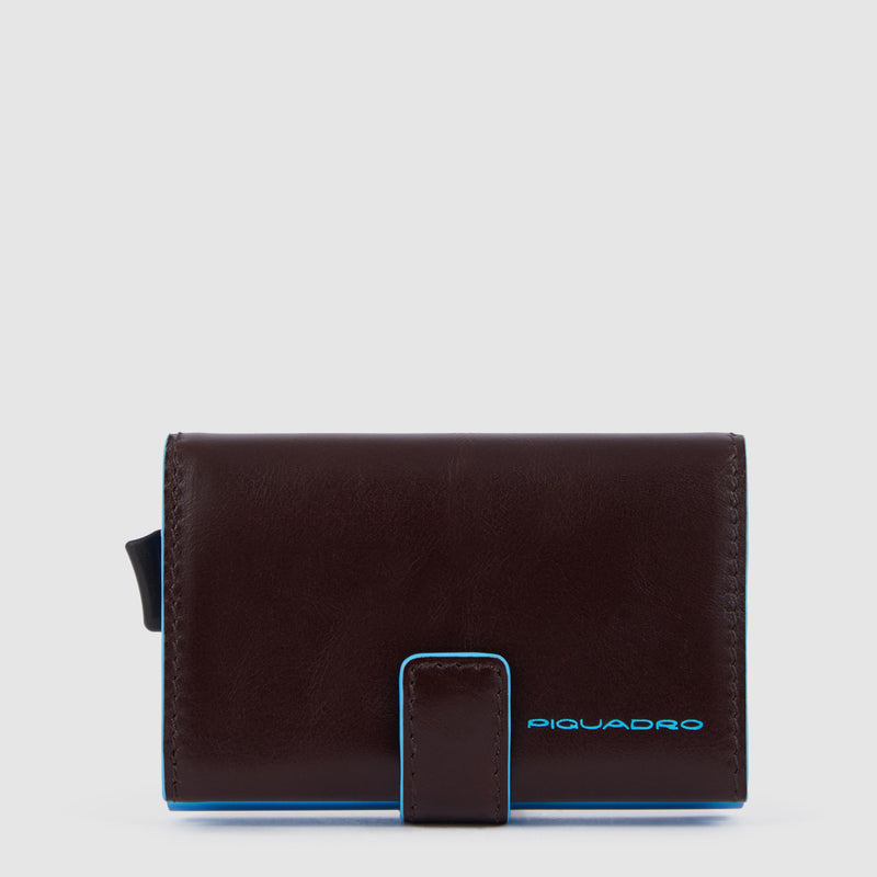 Portacarte di credito in pelle e metallo 