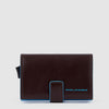 PIQUADRO Leather and Metal Credit Card Holder