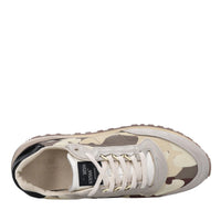 Sneakers in pelle e tessuto 