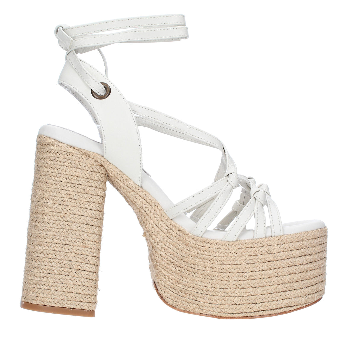 Sandali in pelle e rafia 