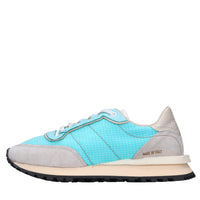 Sneakers in pelle e tessuto 