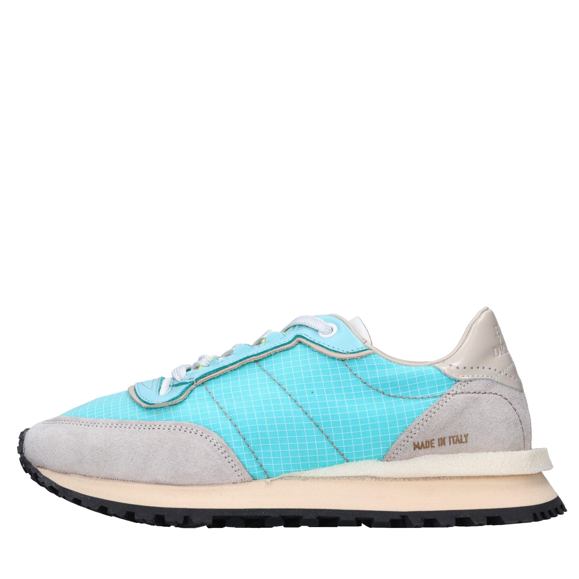 Sneakers in pelle e tessuto 