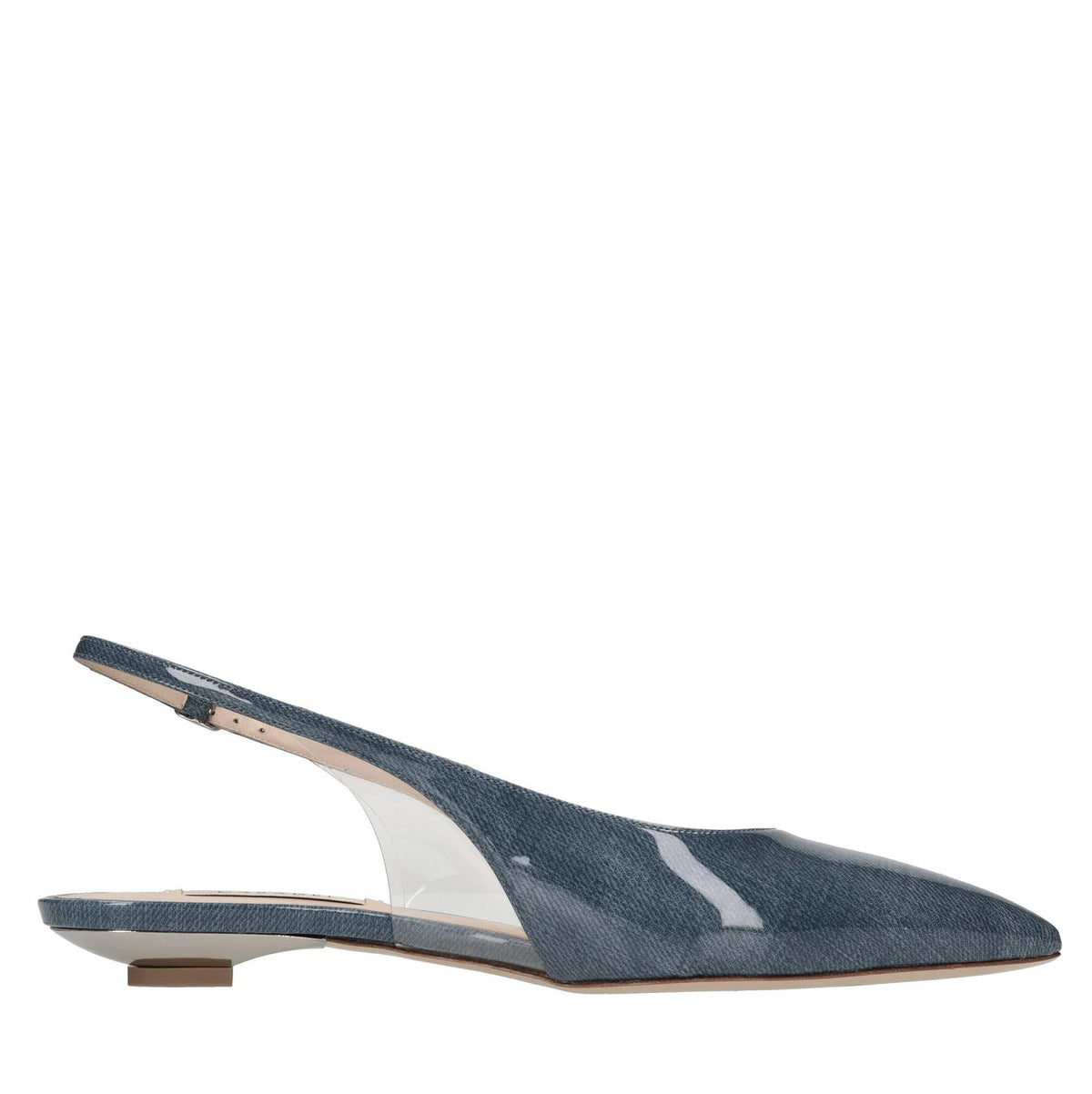 Ballerine slingback Denimlac in denim laccato 