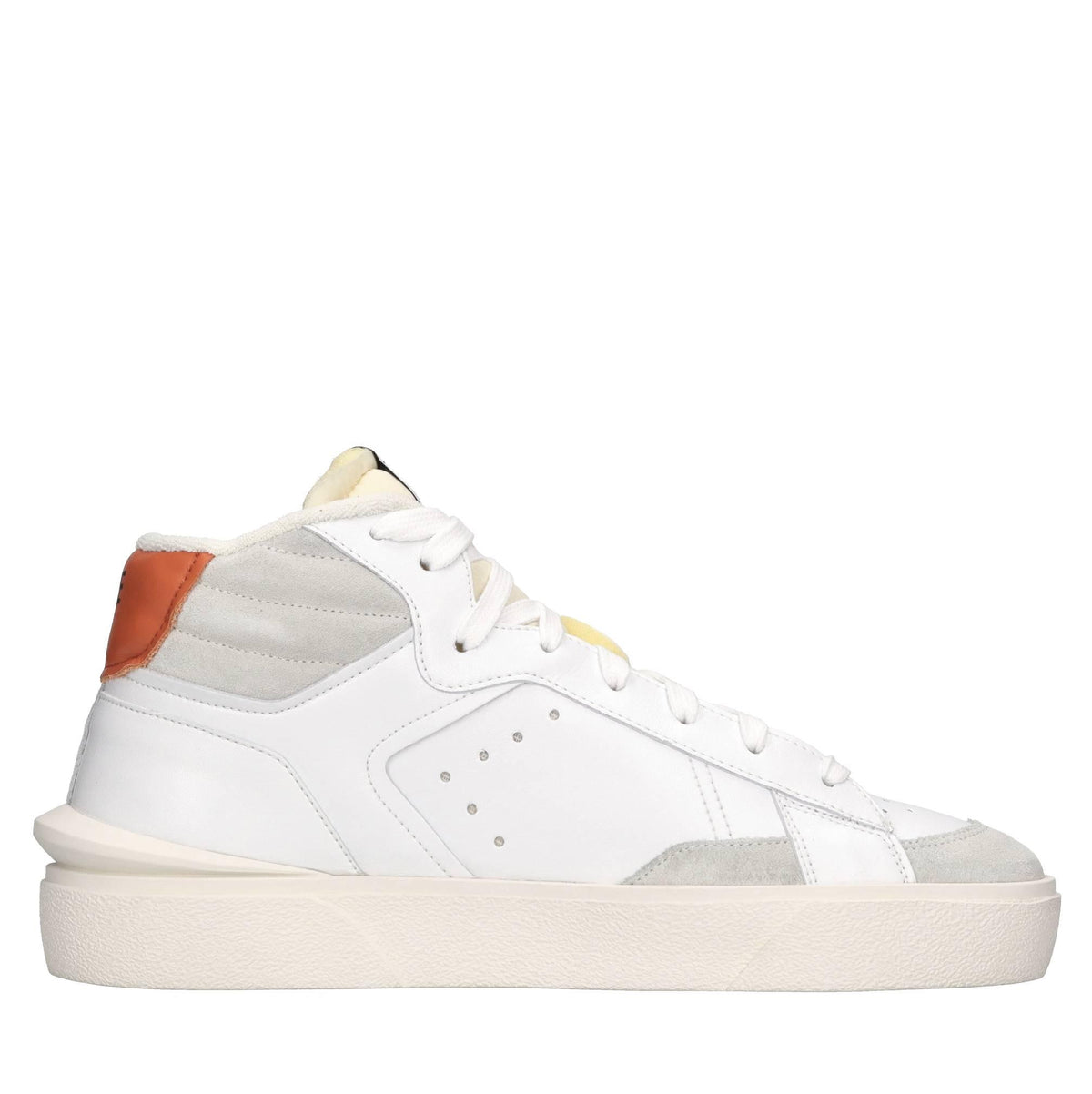 Sneakers in pelle e tessuto 