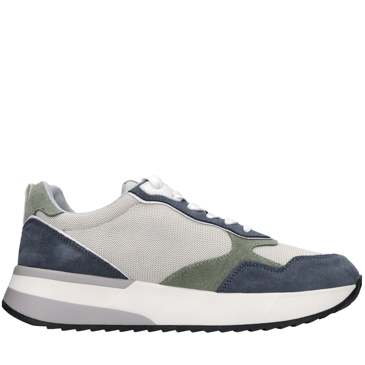 Sneakers in pelle e tessuto 