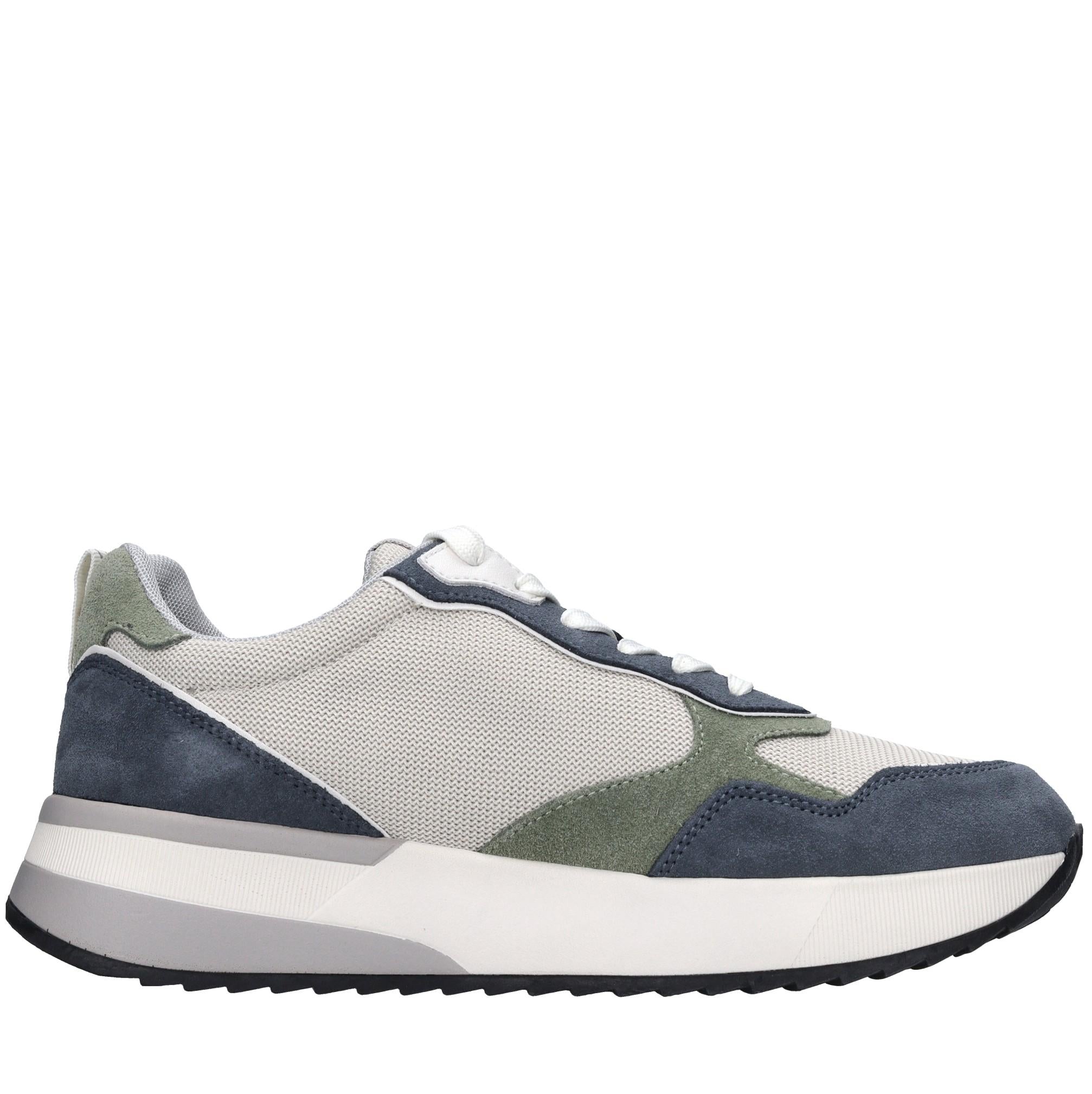 Sneakers in pelle e tessuto 
