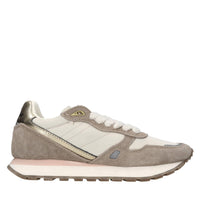 Sneakers in pelle e tessuto 