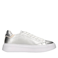 Sneakers in pelle e tessuto 