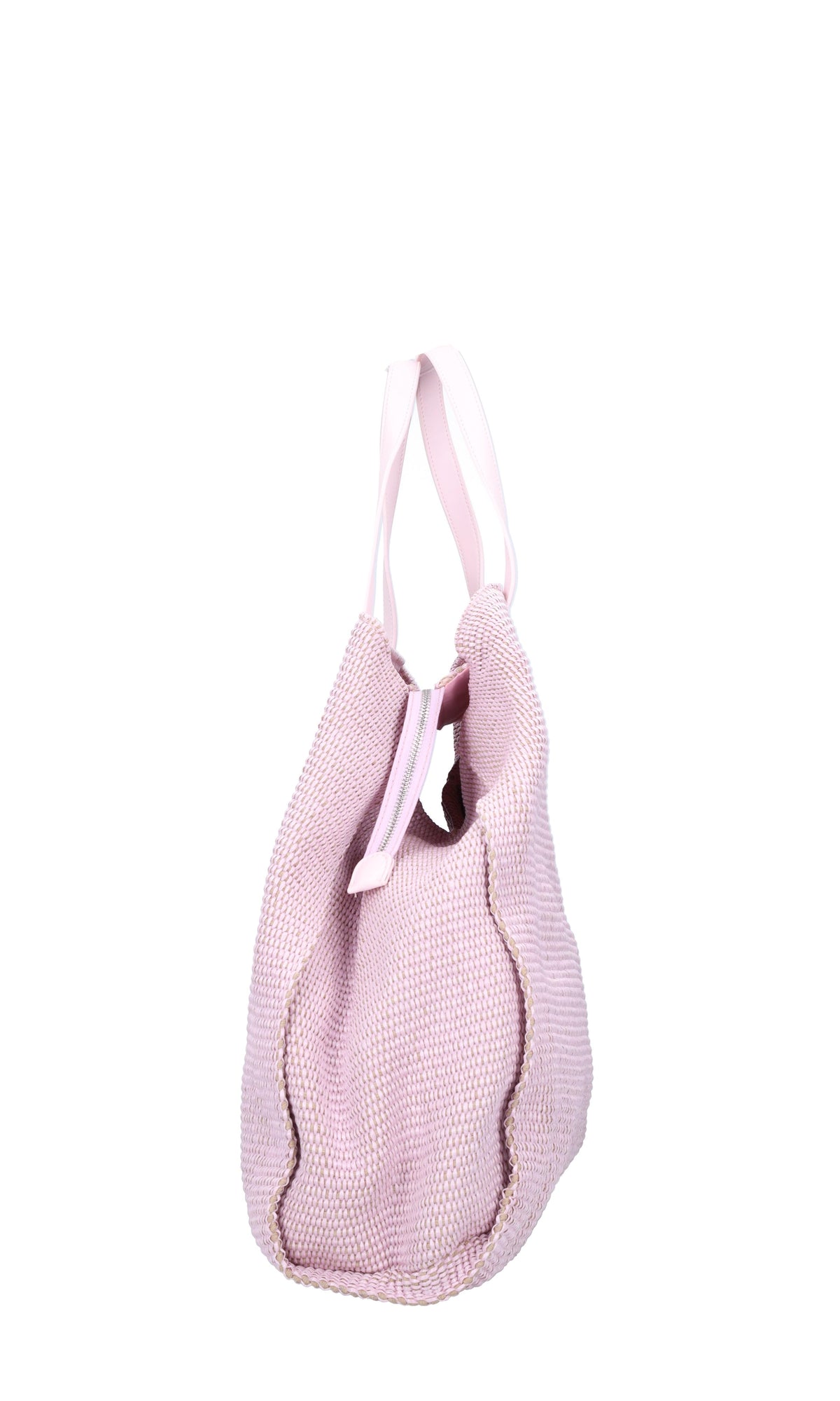 Borsa in rafia e pelle. 