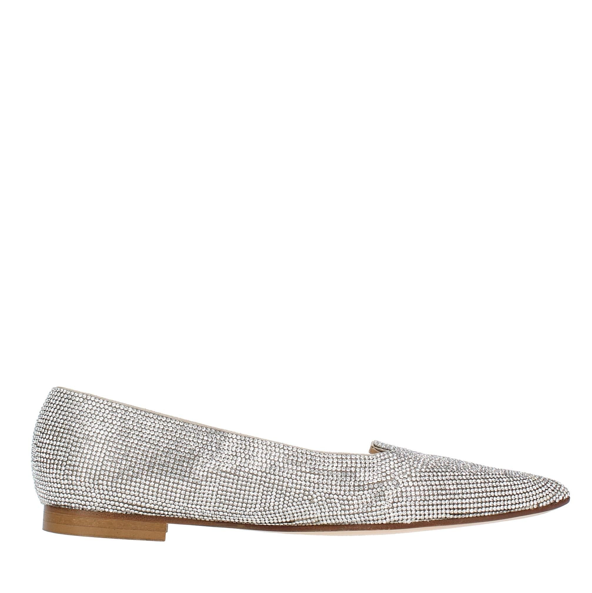Ballerine in camoscio e microstrass 