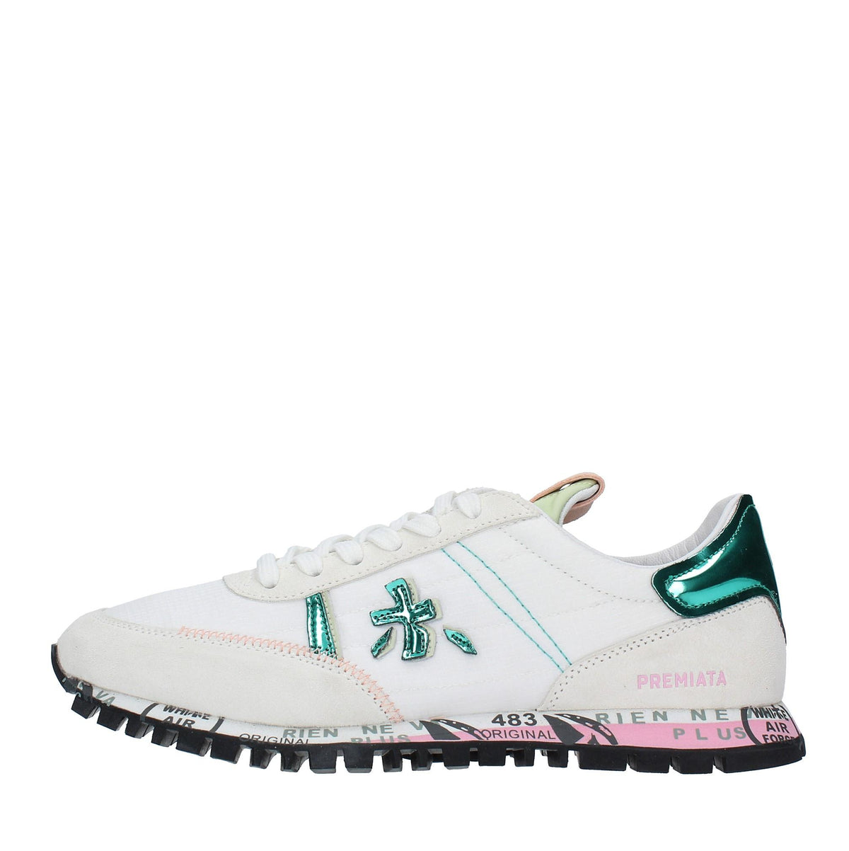 Sneakers in camoscio e tessuto 