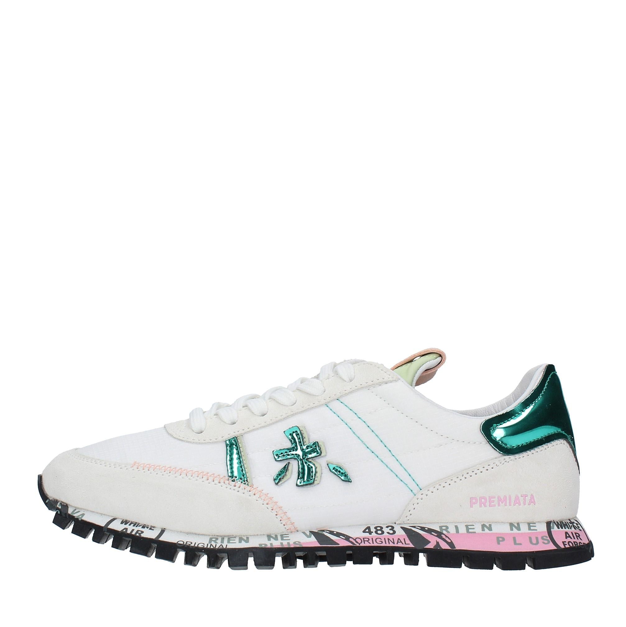 Sneakers in camoscio e tessuto 
