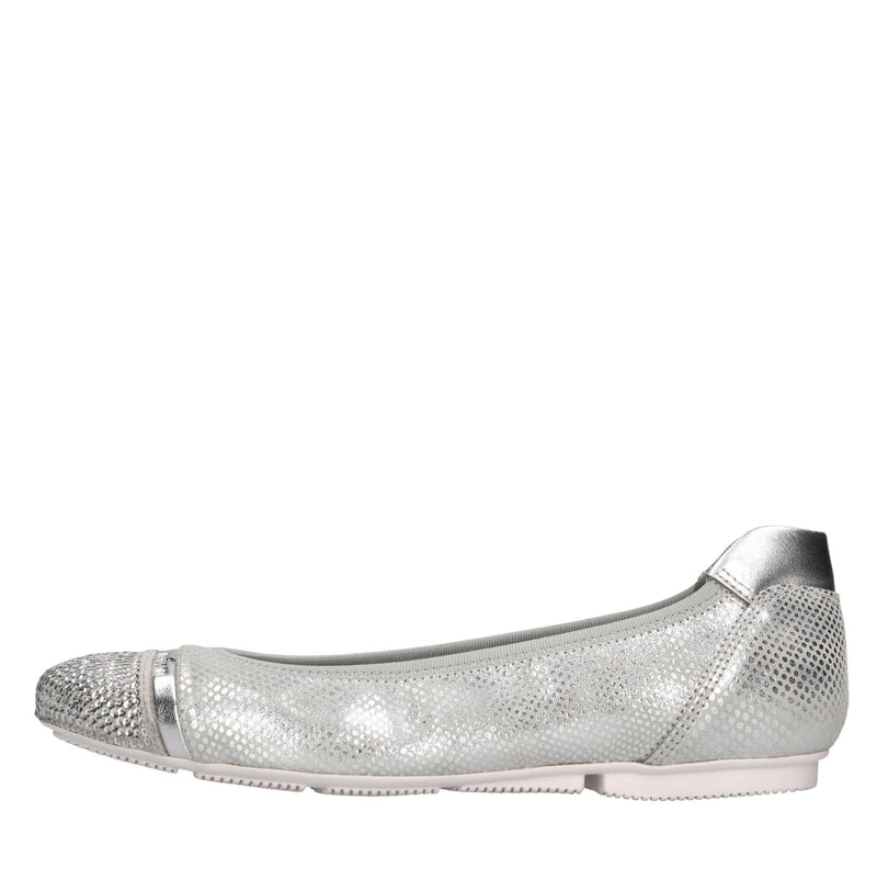 Ballerine in pelle e tessuto 