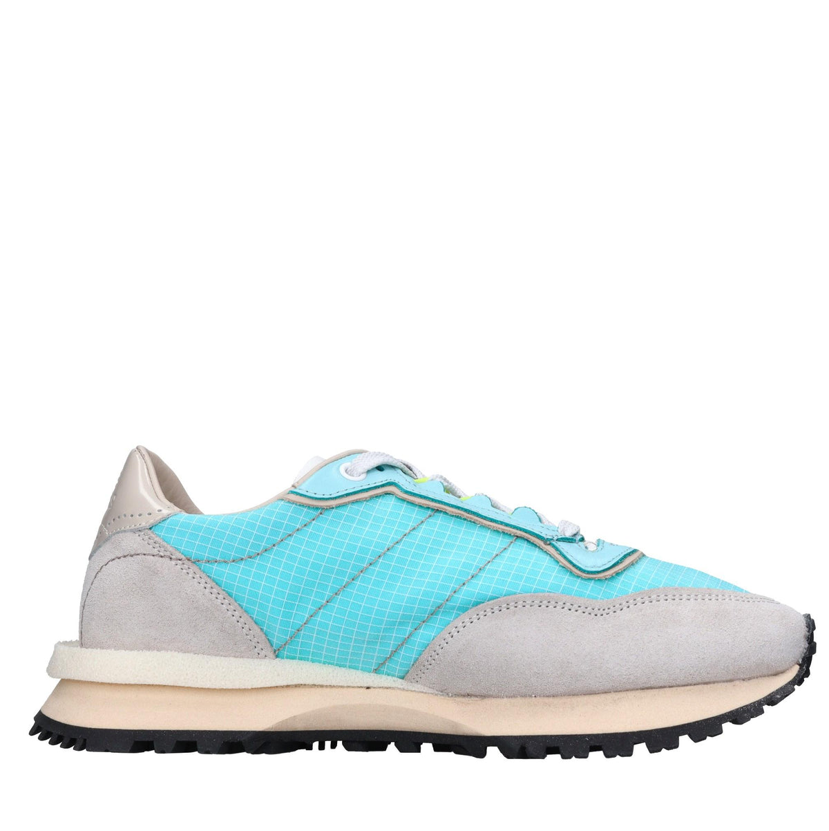 Sneakers in pelle e tessuto 