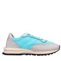 Sneakers in pelle e tessuto 