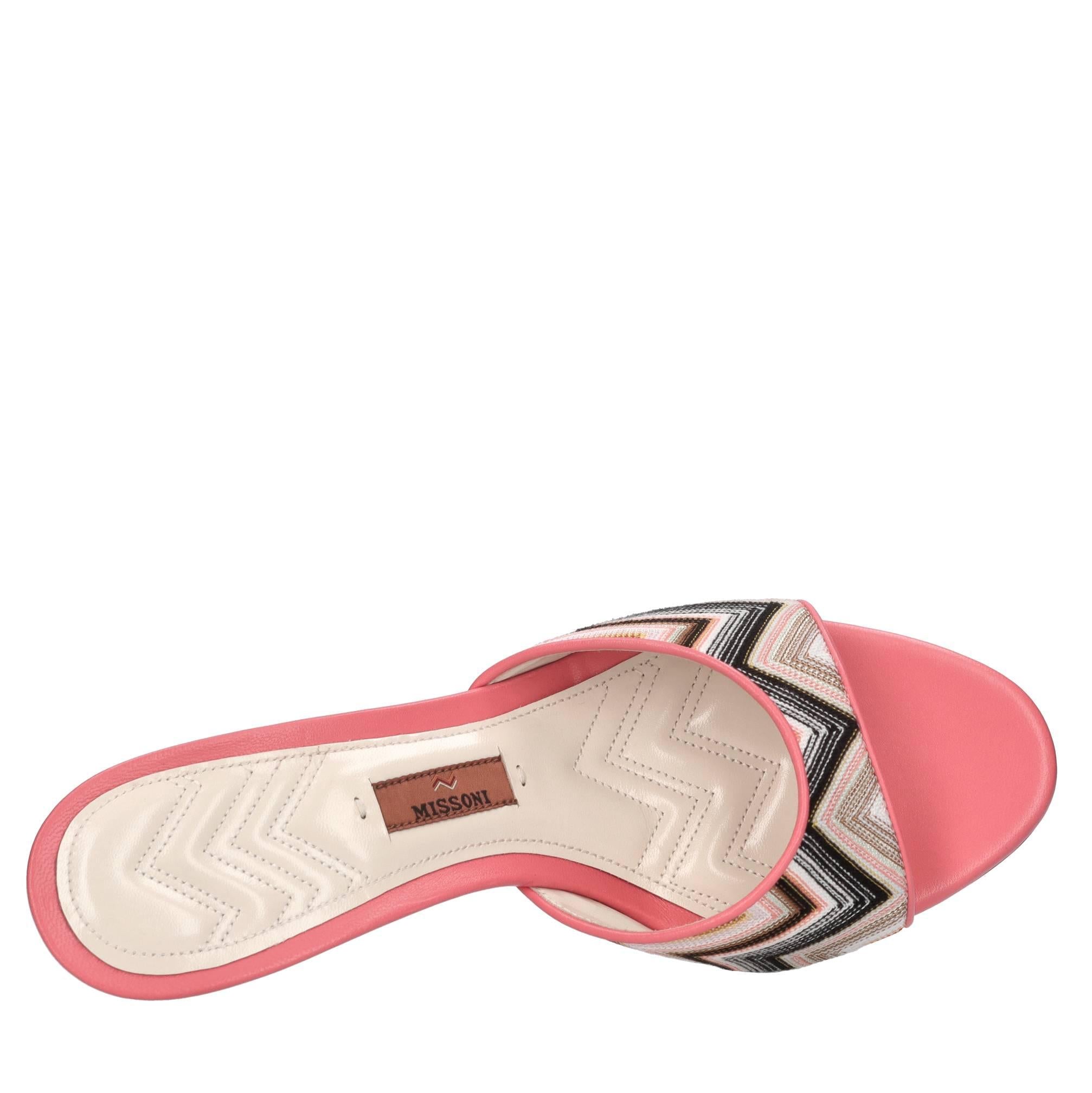 Mules Cara in pelle e tessuto 