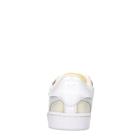 Sneakers in pelle e tessuto 
