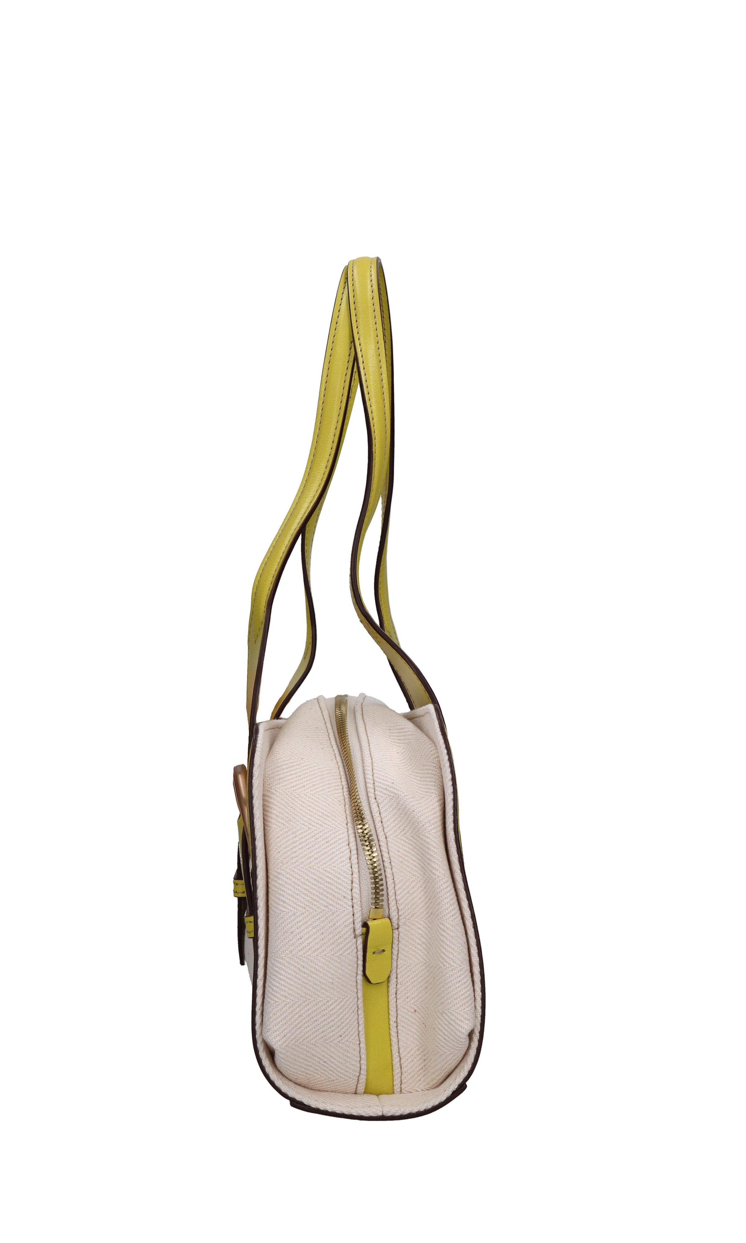 Borsa in pelle e tessuto 