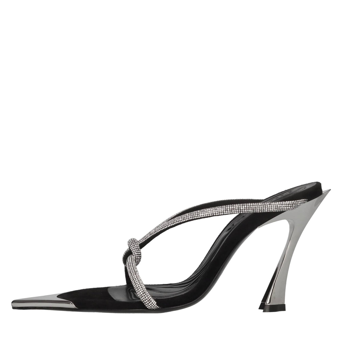 Mules Bombe in camoscio e strass 