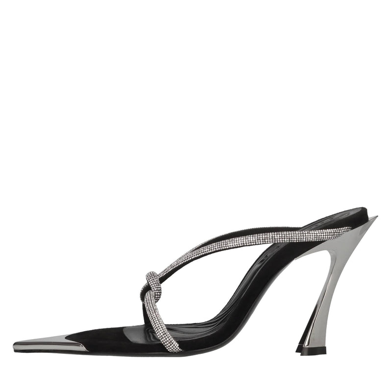 Mules Bombe in camoscio e strass 