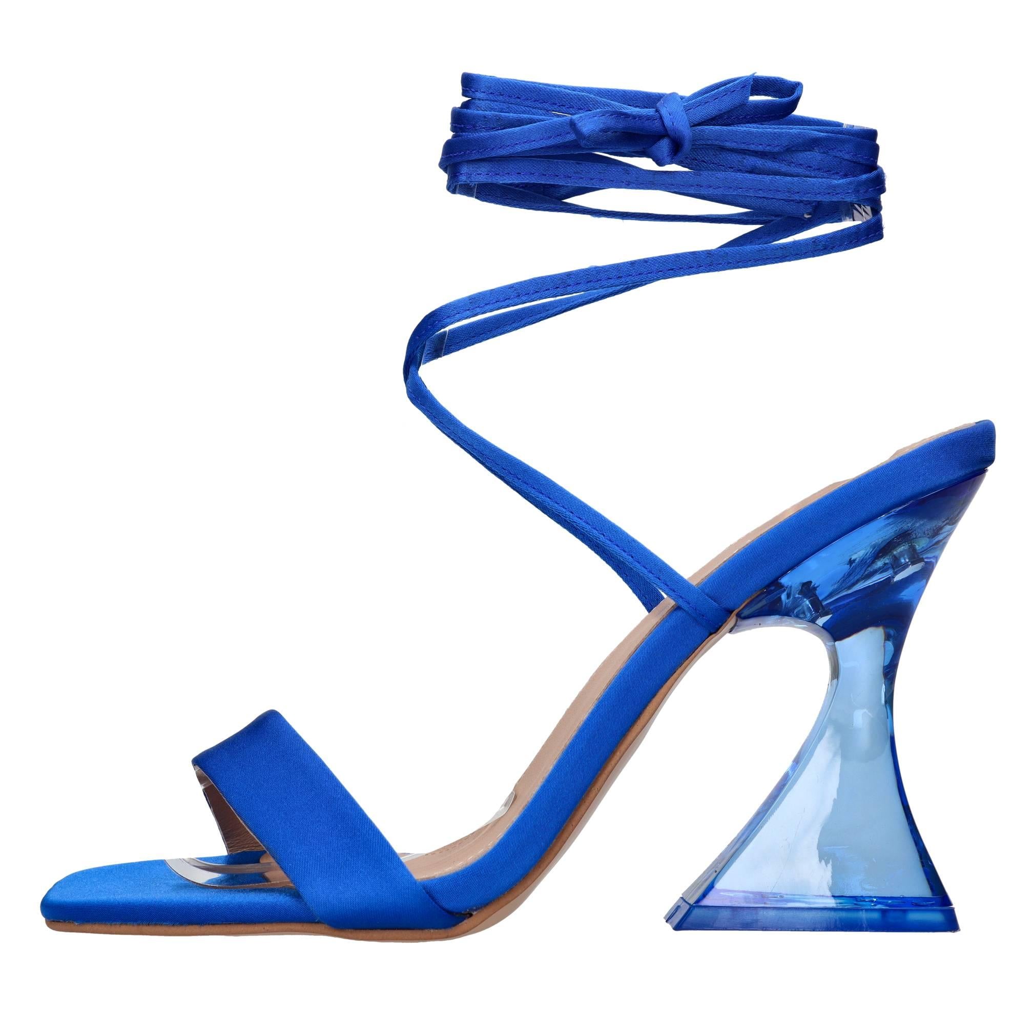Sandali in pelle e raso 
