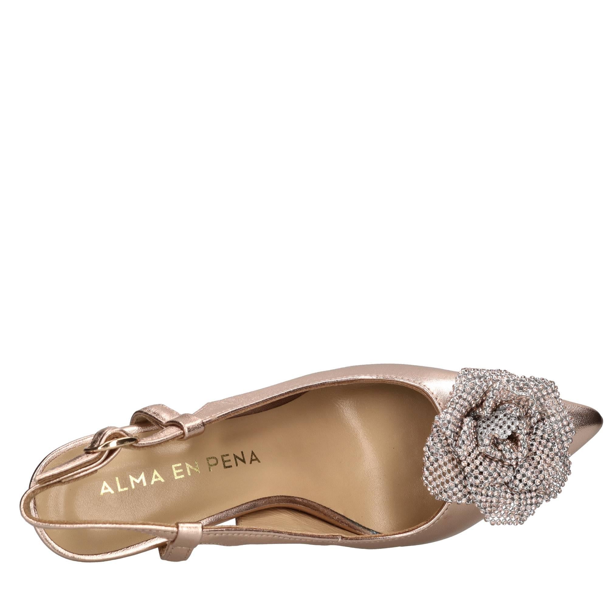 Décolleté slingback in pelle 