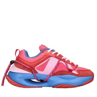 Sneakers in camoscio, ecopelle e tessuto 
