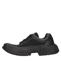 Sneakers in pelle e tessuto 