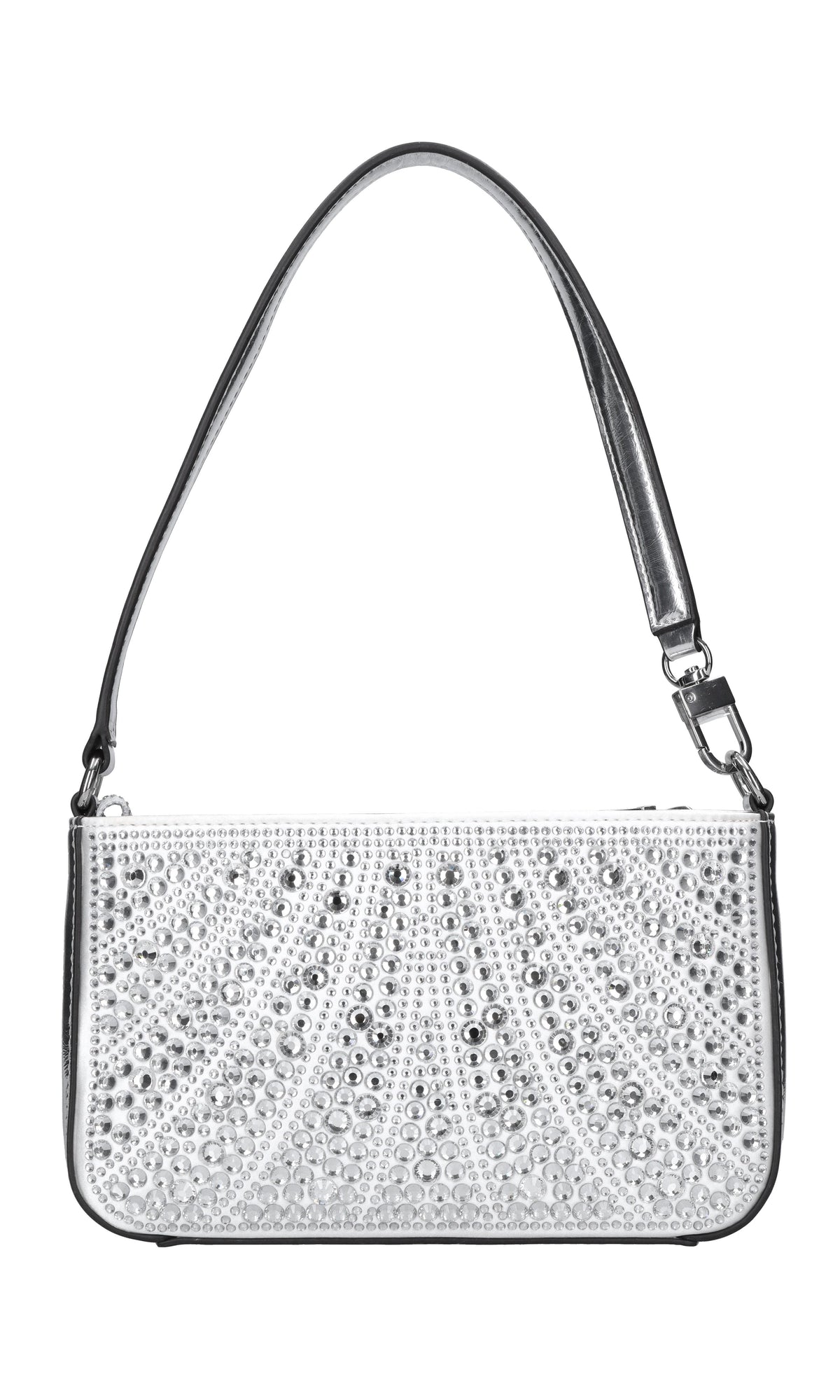 Borsa in ecopelle tessuto e strass 