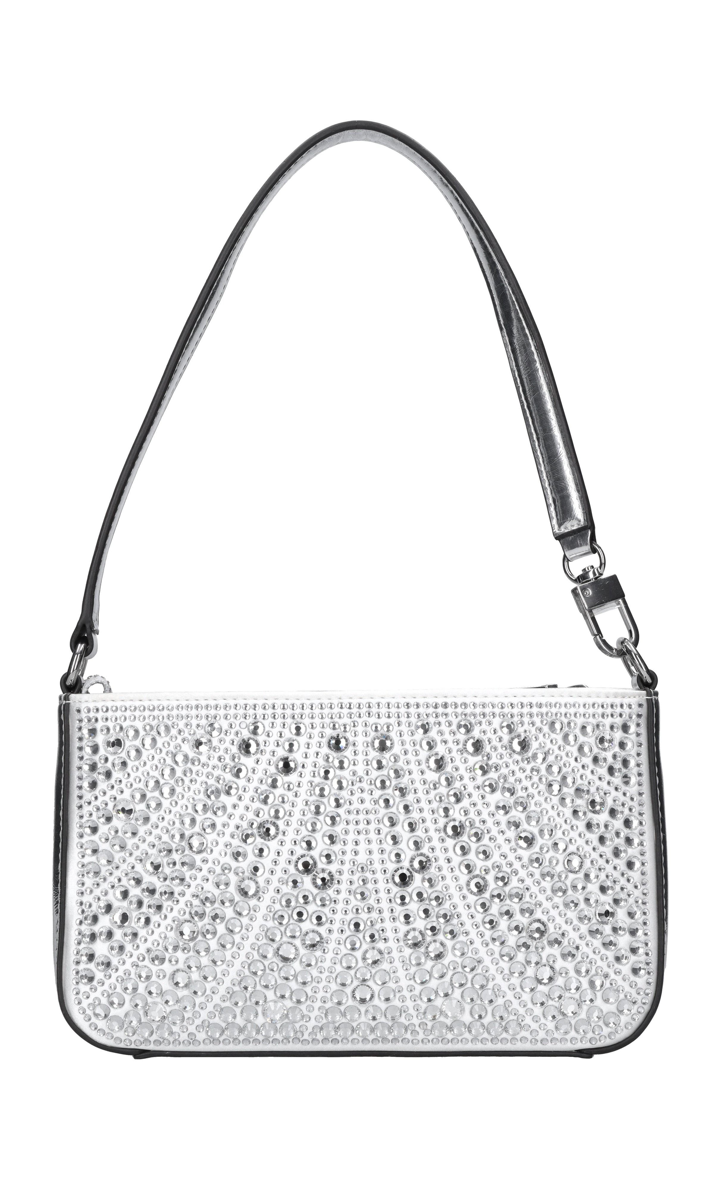 Borsa in ecopelle tessuto e strass 
