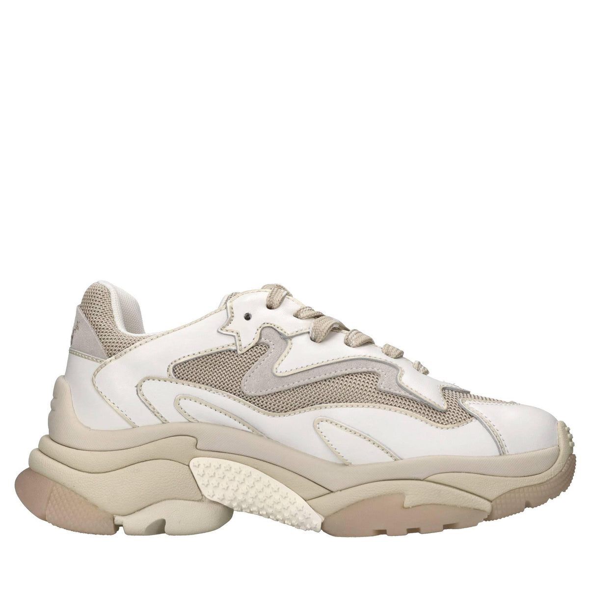 Sneakers in pelle e tessuto 
