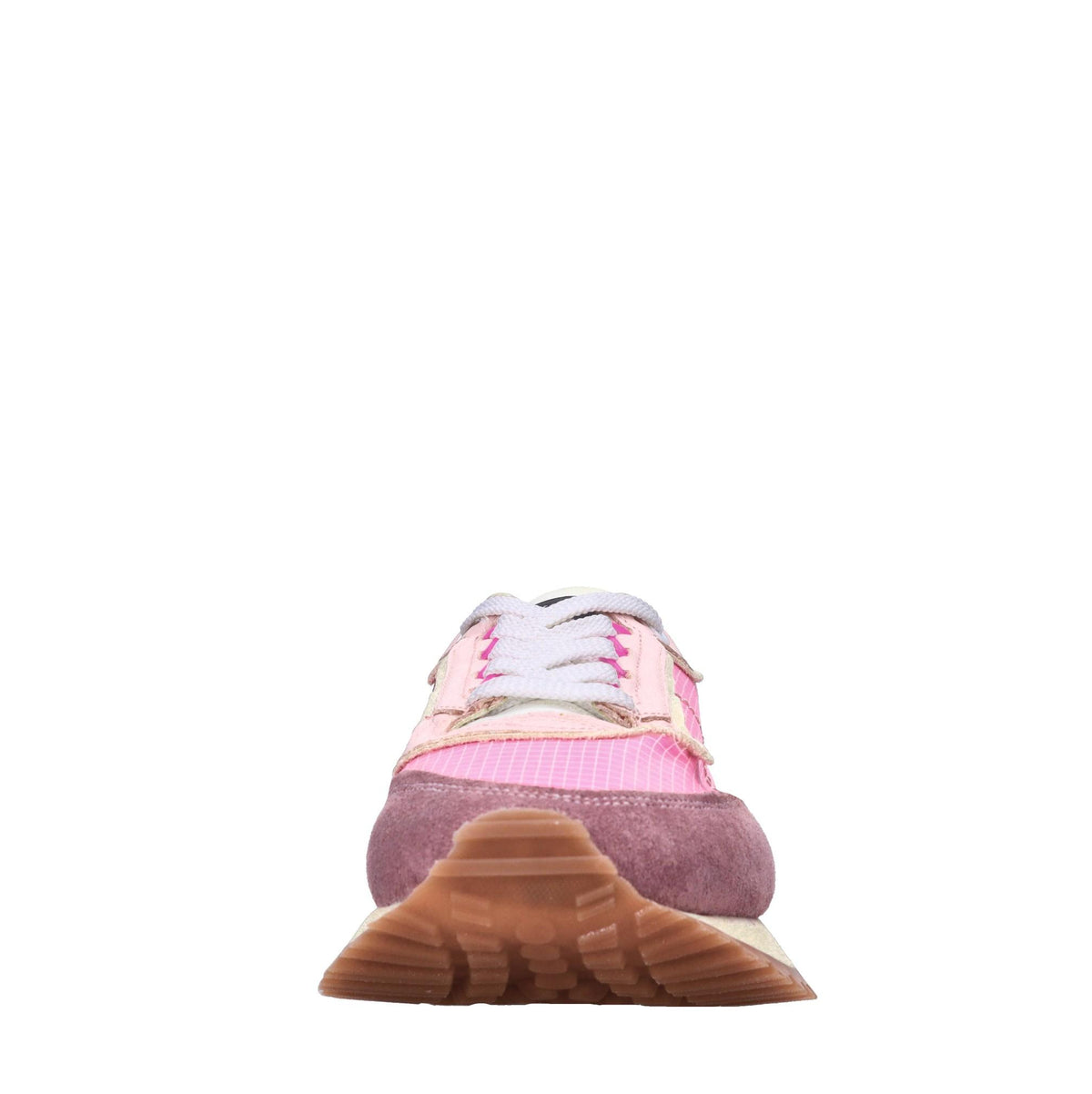 Sneakers in pelle e tessuto 