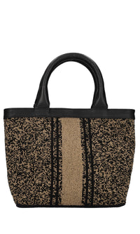 Borsa Mykonos in pelle e perline 
