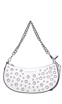 Borsa in ecopelle con occhielli argento 