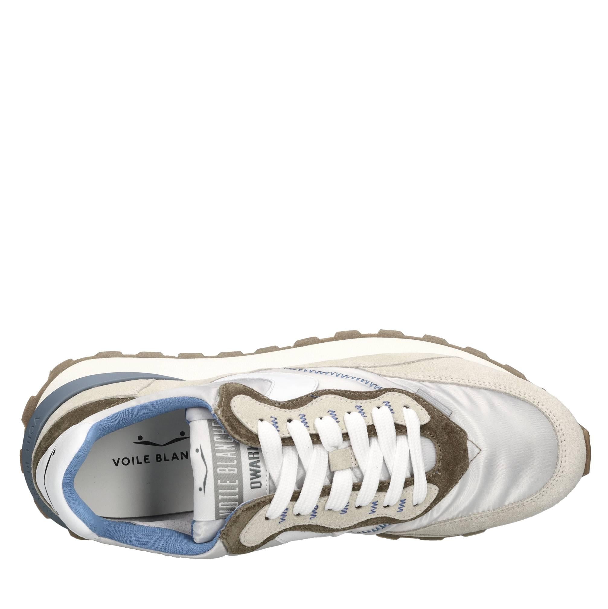 Sneakers in camoscio e tessuto 