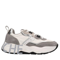 Sneakers in pelle e tessuto 