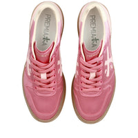 Sneakers in tessuto e inserti in pelle scamosciata 
