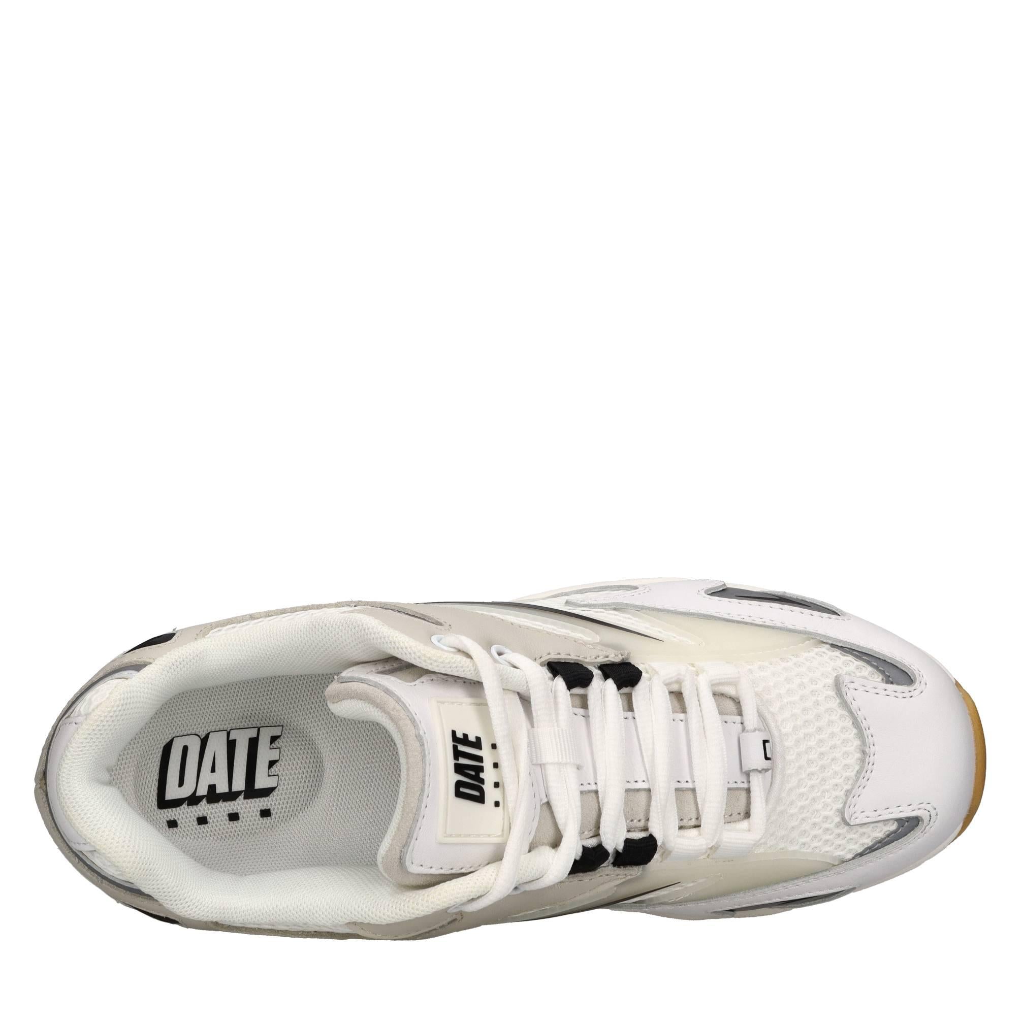 Sneakers in pelle e tessuto 
