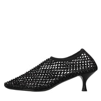 Décolleté Connie in pelle tessuto e strass 